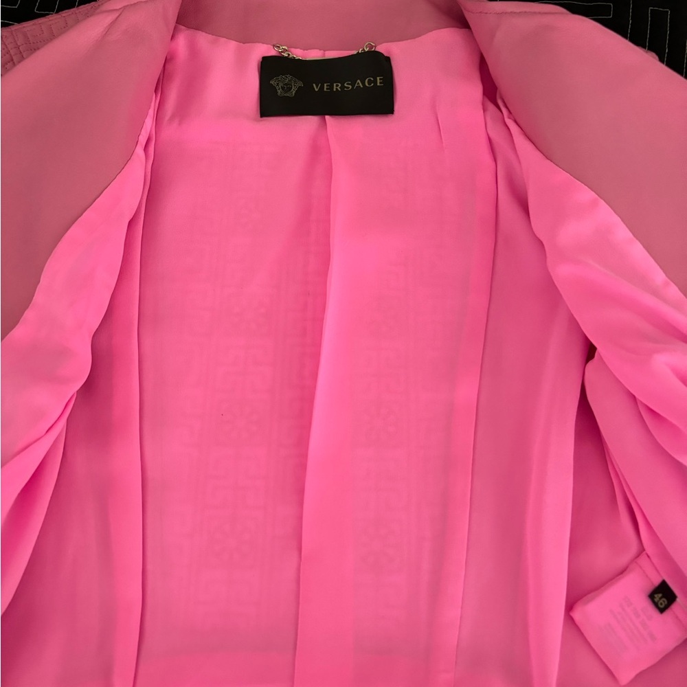 Authentic Versace Leather Jacket With Greca Detai… - image 5